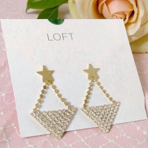 NWT Loft Starstruck Statement Goldtone Drop Earrings